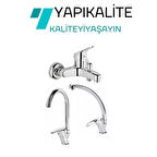 Armatürsan Krom Mix 3'lü Banyo Batarya Seti Duş Mutfak Lavabo Bataryası