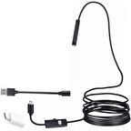 Powermaster 3in1 Micro Usb+Type C+Pc Işıklı 5Metre Yılan Kamera