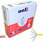 Onli 23AWG UTP CAT6 Network Kablosu Sarı 100Mt Yerli Üretim