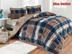 Çift Kişilik Yorgan Seti Comforter Rida İndigo (1 Yorgan + 2 Yastık Kılıfı)