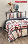 Çift Kişilik Yorgan Seti Comforter Wera Kırmızı (1 Yorgan + 2 Yastık Kılıfı)
