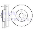 Nissan On Fren Diski (aynası) Havalı Nissan Micra K13 Kasa 2011 2015 Nissan Note 2013> 260×4 - Delphi Bg4454