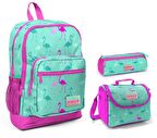 Coral High 23111 Flamingo Desenli 3'lü Okul Çantası Seti ch23111set