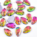 Gymo Premium Delikli Dikme Kristal Taş Teardrop 10.5*18mm P35 Rainbow (28 Ad)