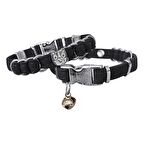 Markapet Kadife Kedi Boyun Tasması Kedi Kafalı 20-32 cm Siyah