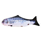 Benekli Peluş Balık Çanlı Kedi Oyuncağı 6-20 cm Mavi