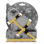 Gezdirme Kayışlı Dokuma Kedi Göğüs Tasma Seti 20*32-120 cm Sarı