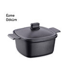 Korkmaz Casterra Kare Döküm Tencere 24x24x11,5