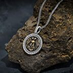 925 Ayar Gümüş Çift Başlı Selcuklu Kartalı Erkek Kolye