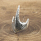 925 Ayar Gümüş Osmanlı Desenli Taşsız Zihgir Okçu Erkek Yüzük