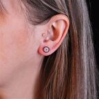 925 Ayar Gümüş Renkli Göz Nazar Küpe