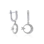 925 Ayar Gümüş Ay Yıldız Küpe