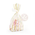 Altın Yaldız Çizgili Şeffaf Kare Tabanlı Torba 7,5x18+2,5 Cm 200 Gr 100 Adet