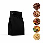 Siyah Flat Bottom Kilitli Buradan Açınız Torba 11x21+4 Cm 250 Gr 100 Adet