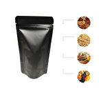 Mat Si̇yah Metali̇ze Ki̇li̇tli̇ Doypack 13x22,5+4 Cm 250 Gr 100 Adet