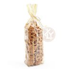 Altın Yaldız Çizgili Şeffaf Kare Tabanlı Torba 8x28+2,5 Cm 500 Gr 100 Adet