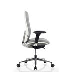 Bürosit Eman Alüminyum Döşemeli Beyaz Gövde Çalışma Koltuğu (Kumaş)