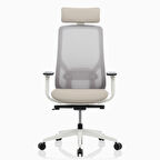 Bürosit Eman Başlıklı Plastik File Arkalık Beyaz Gövde Çalışma Koltuğu (Kumaş)