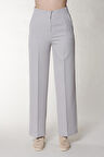 Gri Yüksek Bel Palazzo Pantolon | 46