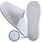 175 Çift Kaymaz Taban Çift Katlı Havlu Beyaz Otel Terliği Tek Kullanımlık Kullan At