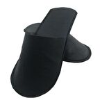 900 Çift Overloklu Siyah Tela Otel Terliği Tek Kullanımlık Kullan At