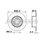 Opel Arka Fren Diski (5 Bijon) Vectra B 2.0i 16v 2.5i V6 95> - Braxıs Ae0197
