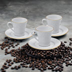 Güral Porselen Bahar Dalı 4 Parça 2 Kişilik Kahve Fincan Takımı