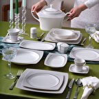 Güral Porselen Caroline 12 Kişilik 85 Parça Kare Yemek Takımı 6565