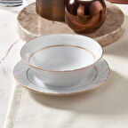 Güral Porselen Soprano 15 cm Çorba Kasesi Mat Altın Yaldız