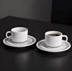 Güral Porselen Mental 4 Parça Çay Fincan Takımı Siyah