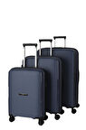 V2408 POLİCARBON VALİZ SİYAH SET