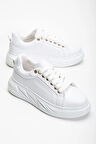 Beyaz Ortopedik Deri Sneakers