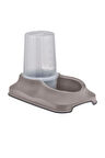 Pribor Kedi ve Köpekler için Mama Kabı / Su Kabı Hazneli Kaydırmaz Taban 1,5 Lt Bej
