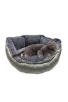 Pribor Yumuşak Silinebilir Kedi Ve Köpek Yatağı 55 Cm Çap Gri