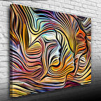 Soyut , Turuncu ve Mavi Tonlar Face Kanvas Tablo 50 x 70