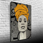 Afrika Yerli Kadın Görseli gri ve siyah Tonlarda Kanvas Tablo 50 x 70