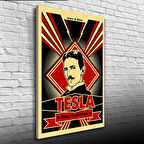 Siyah Kırmızı Tesla Posteri Kanvas Tablo 50 x 70