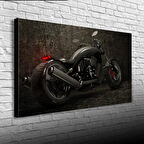Siyah Naked  Spor Motosiklet Kanvas Tablo 60 x 120