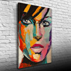 Mavi Gözlü  Kadın Portresi Yağlıboya Kanvas Tablo 50 x 70