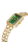 Vintage Zincir Kordon Kadın Kol Saati Gold Yeşil PL-1503B3x