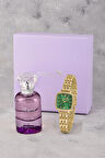 Kadın Kol Saati Ve 55 ml Parfüm Seti Mor Hediyelik Kutsunda Kombin Gold Yeşil Renk ST-2145S3