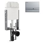 Visam Gömme Rezervuar Asma Klozet İçin + Mia Mat Krom Kumanda Paneli 