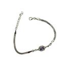 Kadın Gümüş Baget Bileklik Ametist