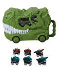 Dinosaur Tracks T-Rex Dinozor Kafalı Işıklı Kükreme Sesli Kamyon & 6'li Dinozor Oyuncak Araba Seti 2