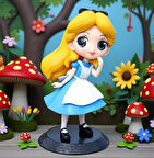 Harikalar Diyarında Alice Anime Karakter Figür Oyuncak Dekoratif Biblo Bebek 15 cm. Genç Odası Süsü
