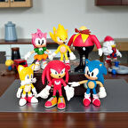 Sonic Hedgehog 6'lı Karakter Figür Seti | Süper Sonic Tails Knuckles Amy Shadow Eggman Biblo Oyuncak
