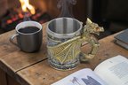 3D Mitolojik Dragon Ejderha Tasarımlı Kupa Paslanmaz Çelik İç Hazneli Kulplu Dekoratif Bardak 400 ml