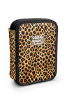 Coral High Kahverengi Leopar Desenli Çift Katlı Kalem Çanta 11147