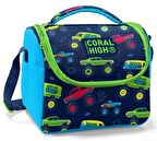 Coral High Erkek Çocuk Beslenme Çantası - Lacivert Mavi Yeşil Araba - Termal Astarlı