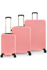 Coral High ABS Pudra 3'lü Valiz Seti 16525